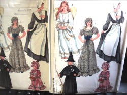 7650 PILGRIM,COLONIAL,WITCH,ANGEL ADLT PTE,S,L,KID 6-8 PATTERN